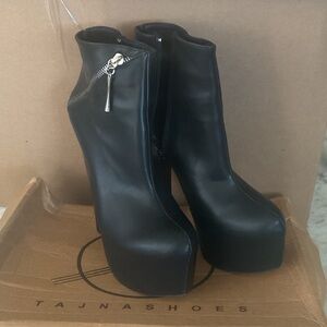 Black Platform Ankle Boots
